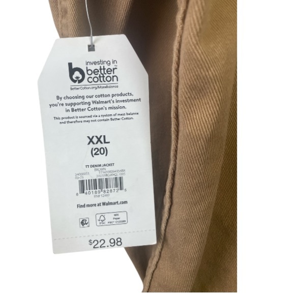 TIME AND TRU Tan Denim Jacket /XXL - Picture 10 of 11